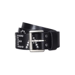 8252 Women's 1.5 Inch Peace Rocks Studded Leather Belt, Roller Buckle